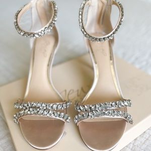 Jewel Badgley Mischka Darlene Embellished Ankle Strap Sandal